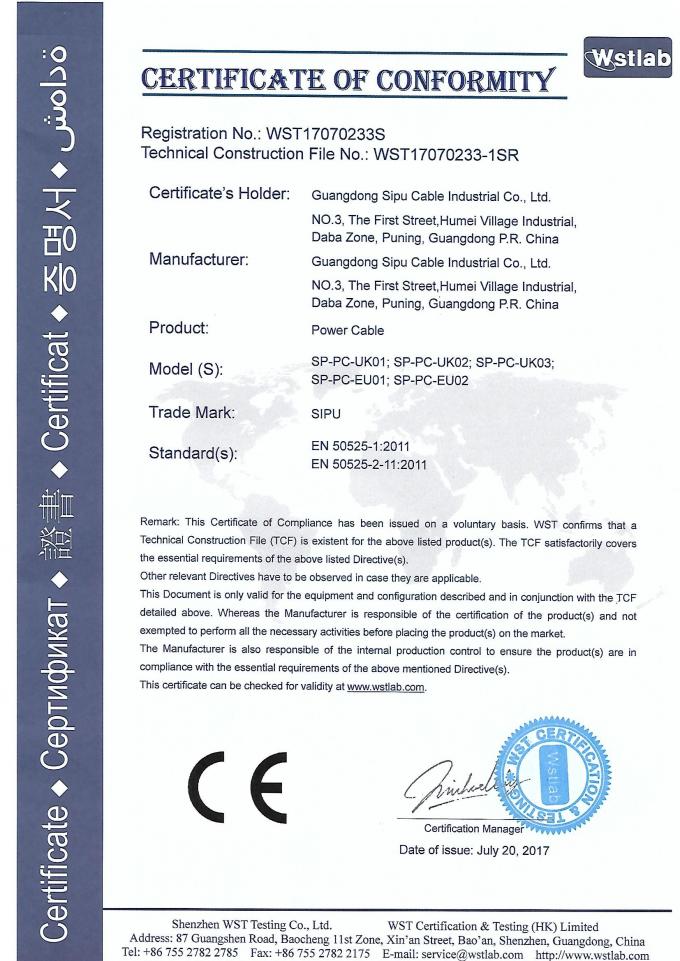 Multipurpose Black Computer EU Power Cord Extend 1m-15m Customization 16
