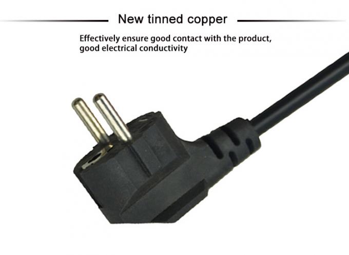 Multipurpose Black Computer EU Power Cord Extend 1m-15m Customization 15