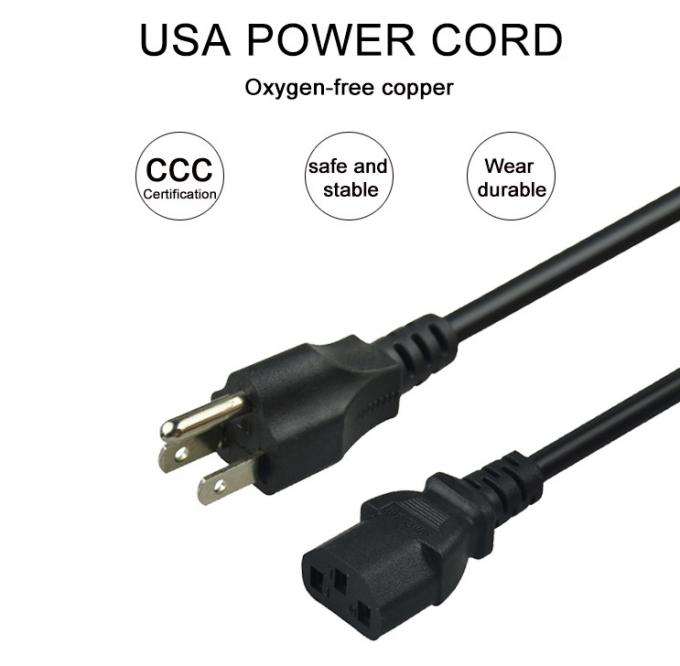 ROHS Multiple Types 1.8m USA Power Cord Us Plug Extension Cord 1