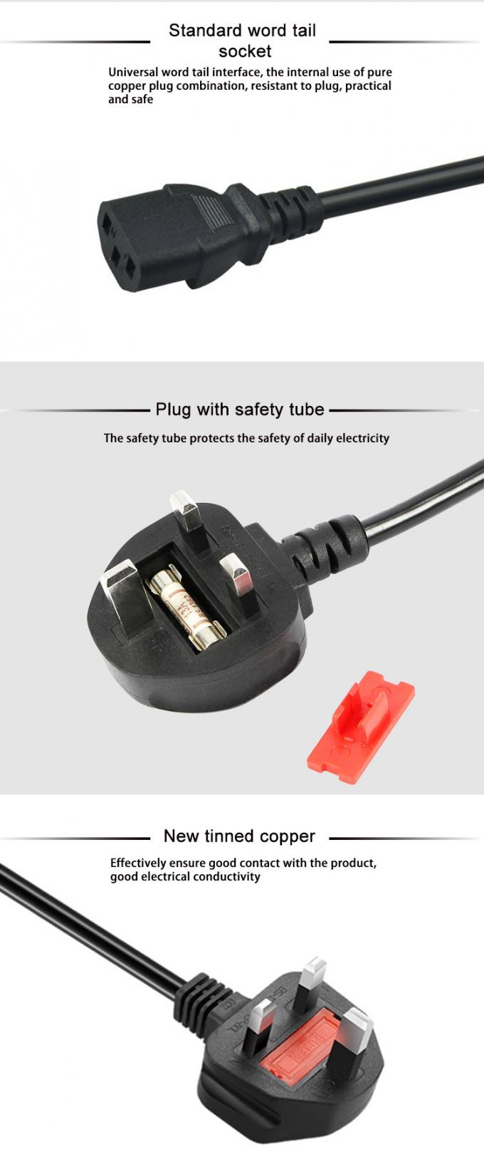 Customizable England Power Cord 1.5m Uk Computer Power Cable 3