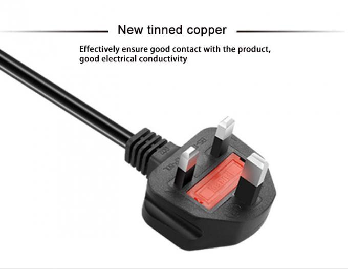 3 Prong Mickey Mouse Plug UK Power Cord 1mtrs With PVC Jacketed 6