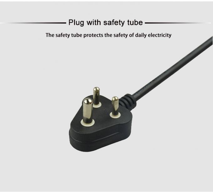 Durable Standard Copper Electrical Power Cord 3Pin Indian Power Cable 5