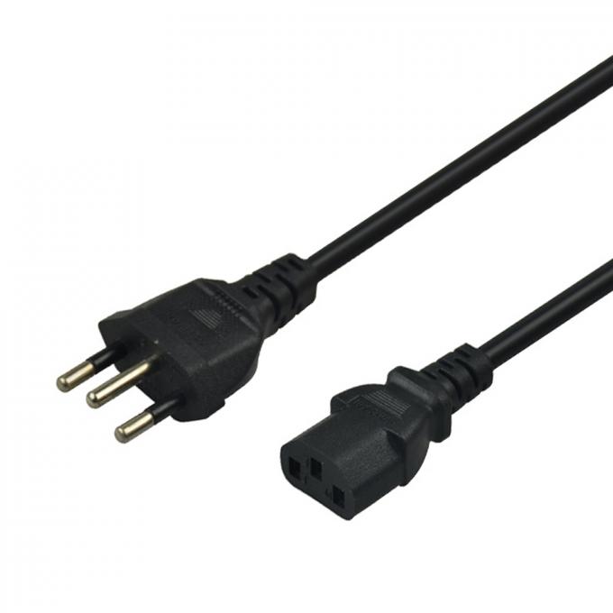 3Pin Brazil Plug Electrical Power Cord 1m 1.5m 1.8m 2m For PC Adapter 0