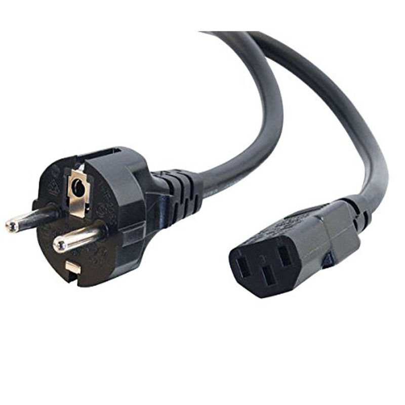 Length 1.5m European Laptop Power Cord 220V 3 Prong Ac Power Cord