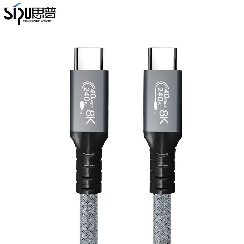New Product Grey USB 4.0 1M Lightning Fast Charging TYPEC TO TYPEC 40GBPS HDMI Cable 8K
