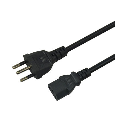 Good price 6.8mm Pure Copper Core Electrical Power Cord 3pin Brazil Power Cable 1.5m online