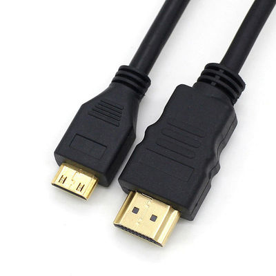1080P 3D Mini HDMI To HDMI Cable Non Shielded 7.0mm Camera Hdmi Cable