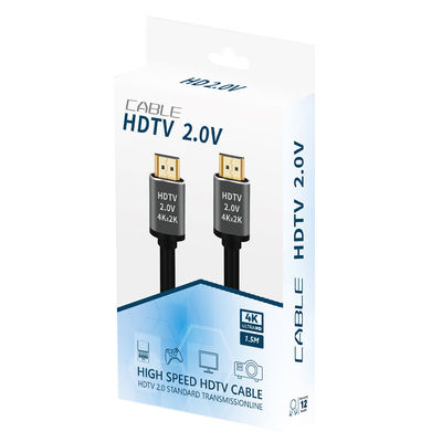 Foil Shielding Male To Male 8K 120Hz HDMI Cable 3D 1080P Gold Plating