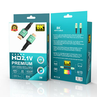 High-Speed 8K 48Gbps HDMI Cable  Supports 4K 60Hz Coaxial Type for Microphone Monitor Computer HDTV